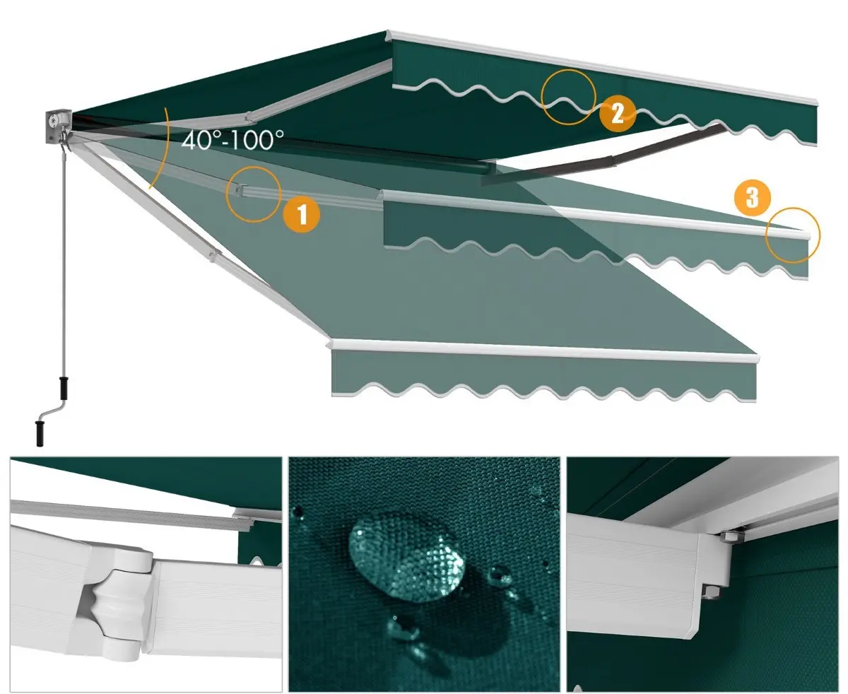 Copertina retractabila Costway OP70368LS (Green) - 4