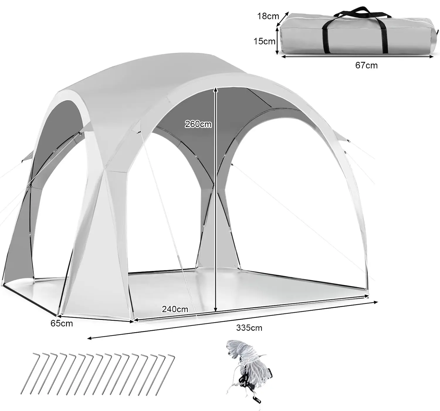Pavilion de gradina Costway GP11658WH (White) - 2