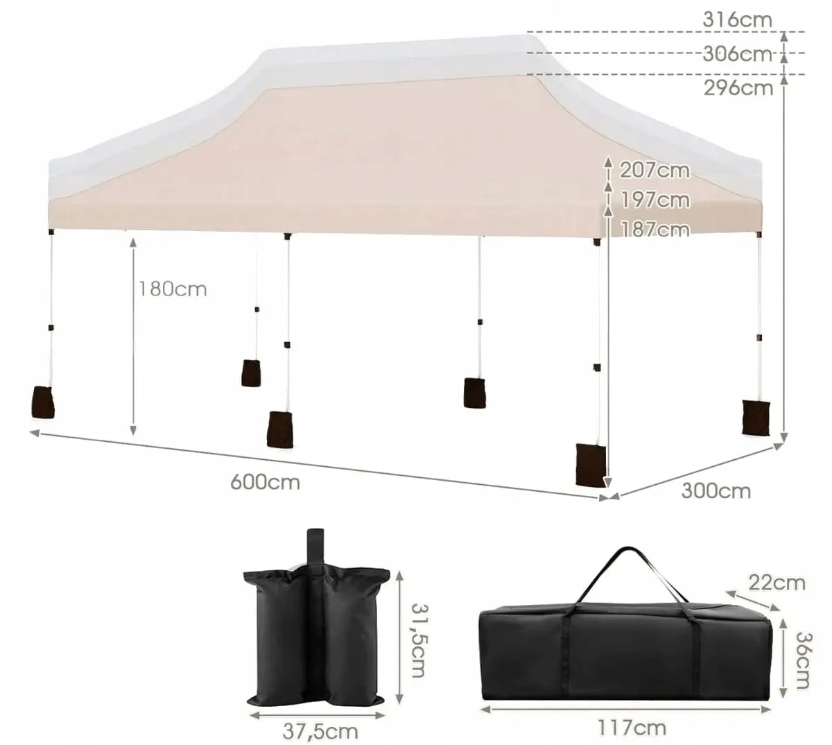 Садовый павильон Costway NP12122BE (Beige) - 2