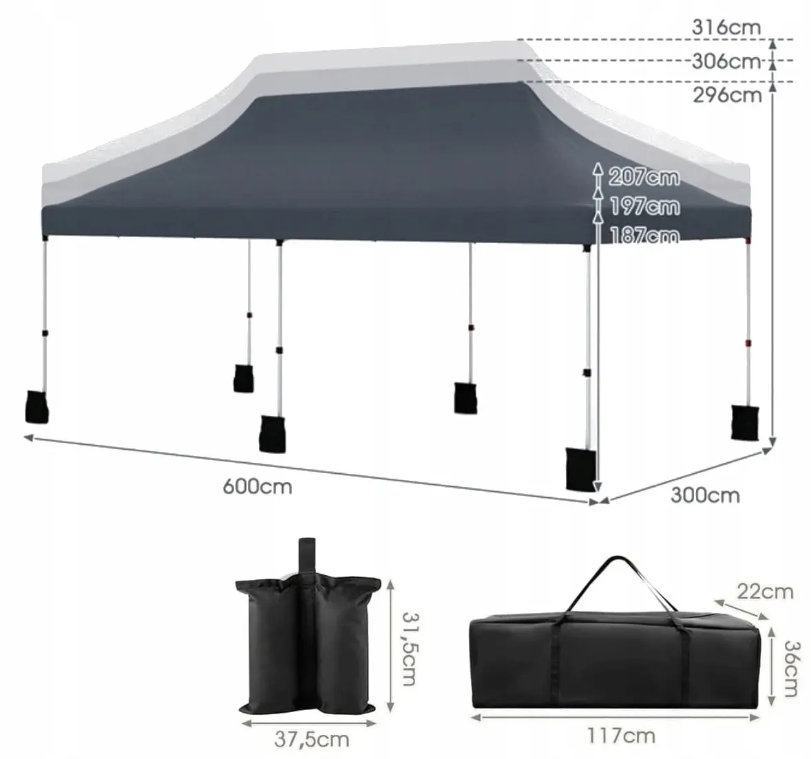 Садовый павильон Costway NP12122DK (Black) - 2