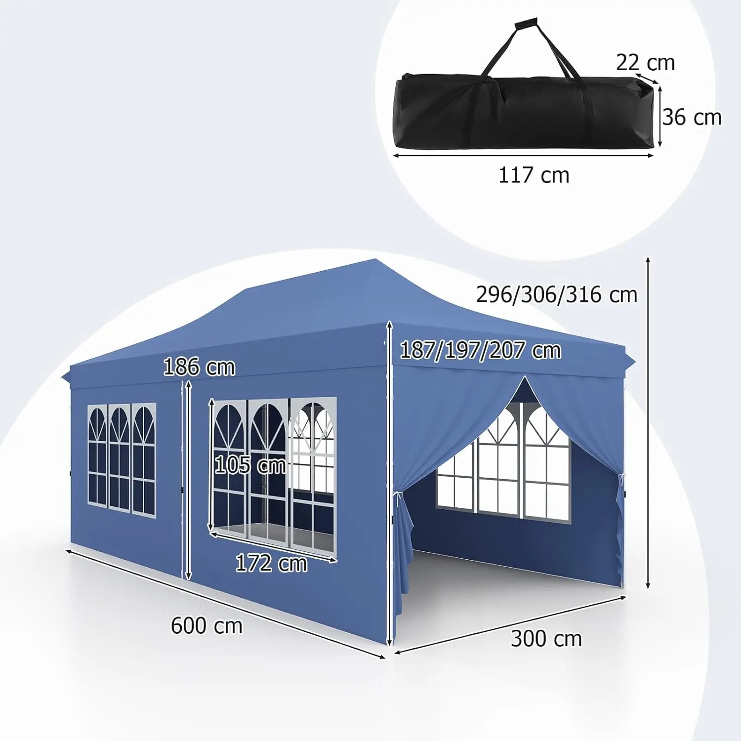 Садовый павильон Costway NP12123BL (Blue) - 3