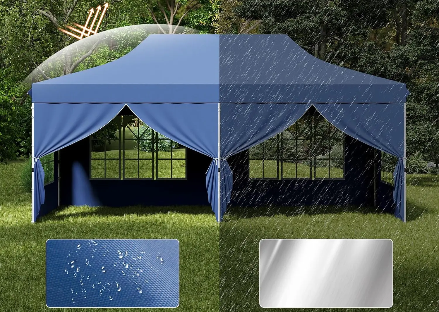 Садовый павильон Costway NP12123BL (Blue) - 4