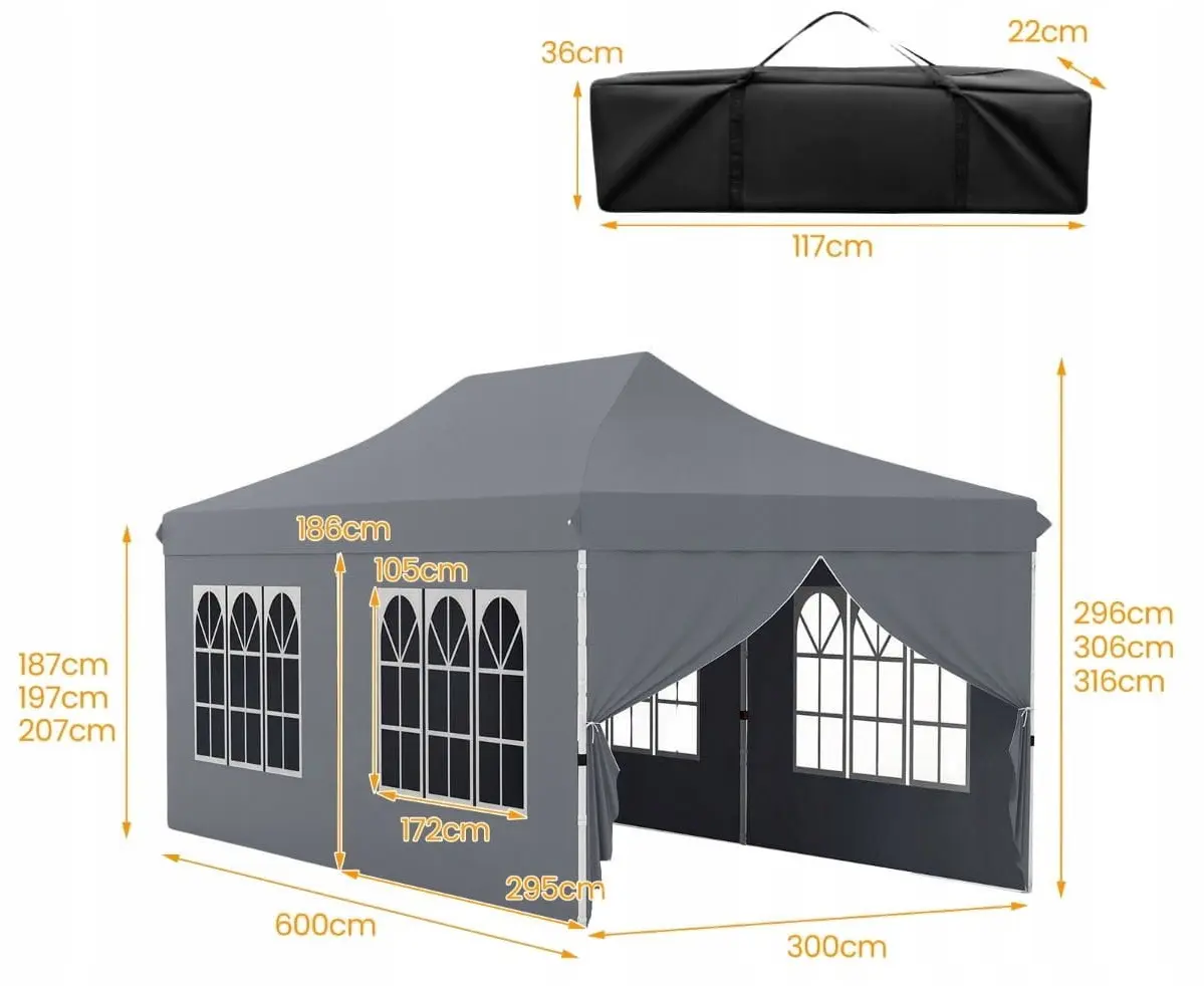 Садовый павильон Costway NP12123GR (Grey) - 3