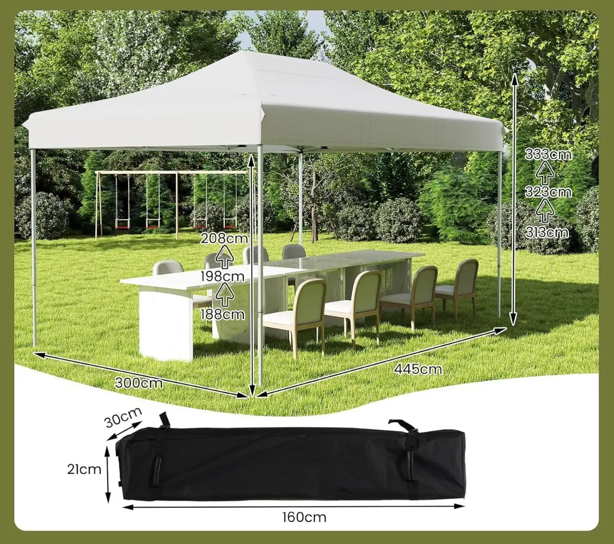 Садовый павильон Costway NP12380BE (Beige) - 3