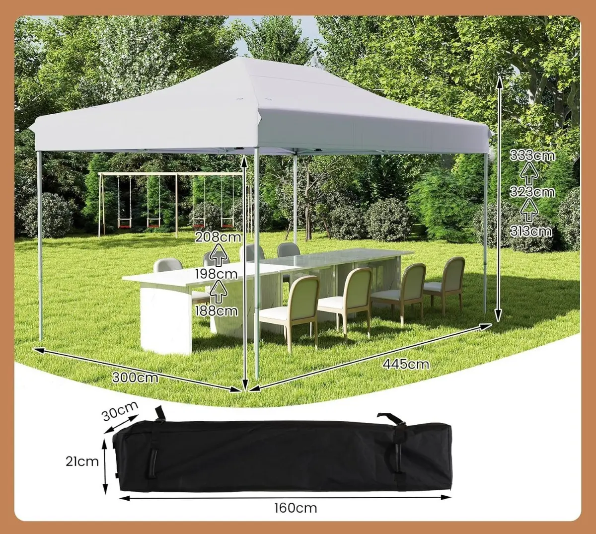 Садовый павильон Costway NP12380WH (White) - 3