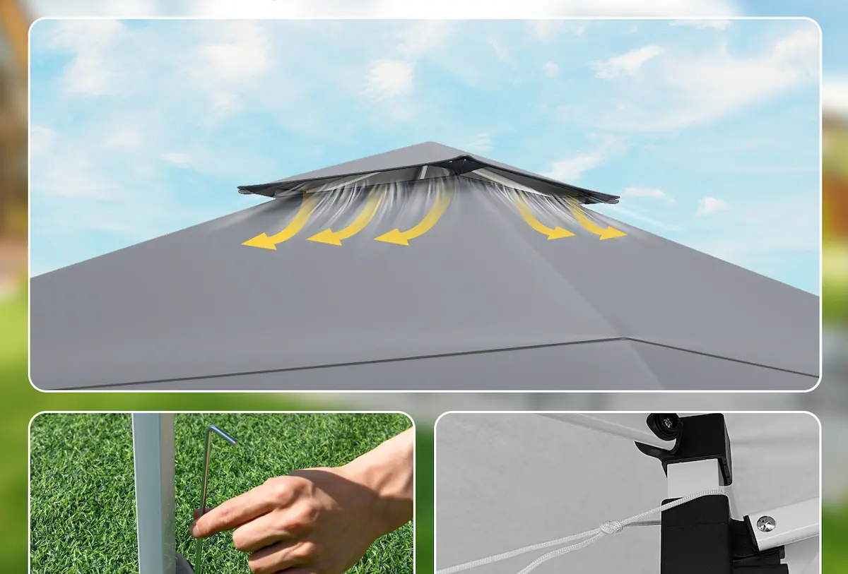 Pavilion de gradina Costway NP12381GR (Grey) - 3