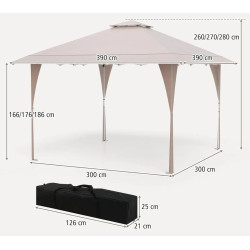Садовый павильон Costway NP12381KQ 4x4 (Beige) Thumb