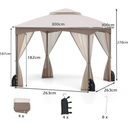 Pavilion de gradina Costway NP12543SA (Beige) Thumb