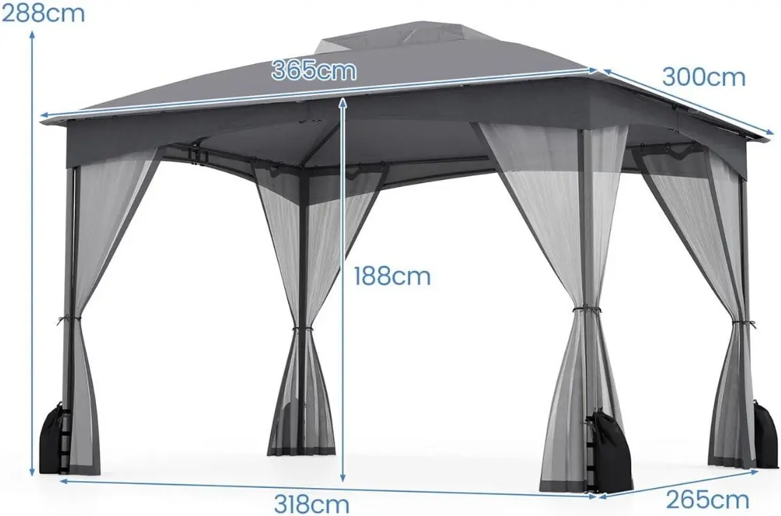 Pavilion de gradina Costway NP12544GR (Gray) - 2