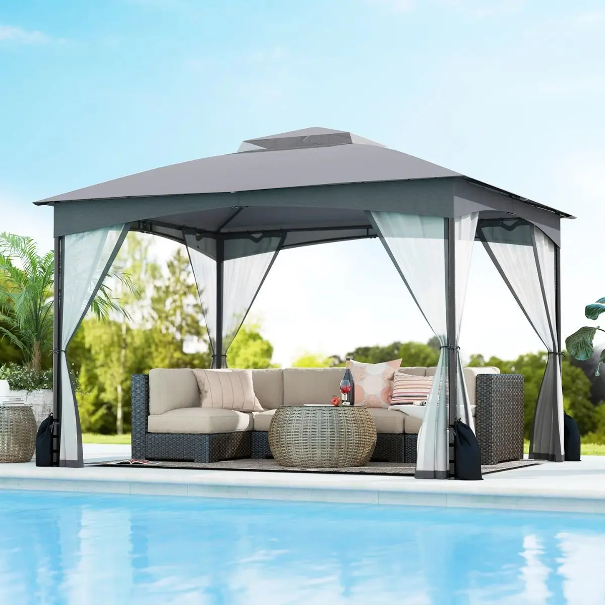 Pavilion de gradina Costway NP12544GR (Gray) - 3