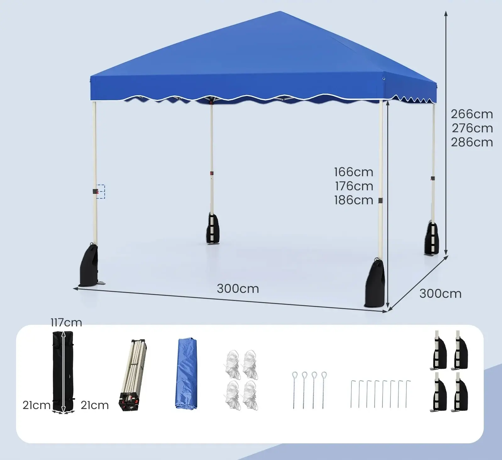 Садовый павильон Costway NP12557BL (Blue) - 2