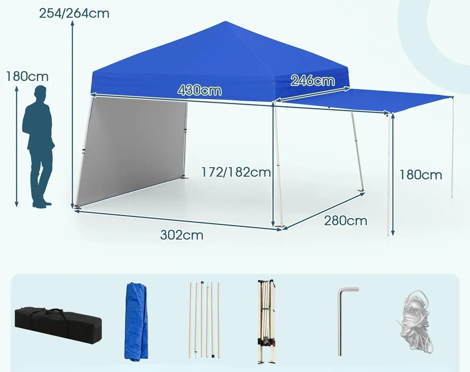 Садовый павильон Costway NP12558BL (Blue) - 3