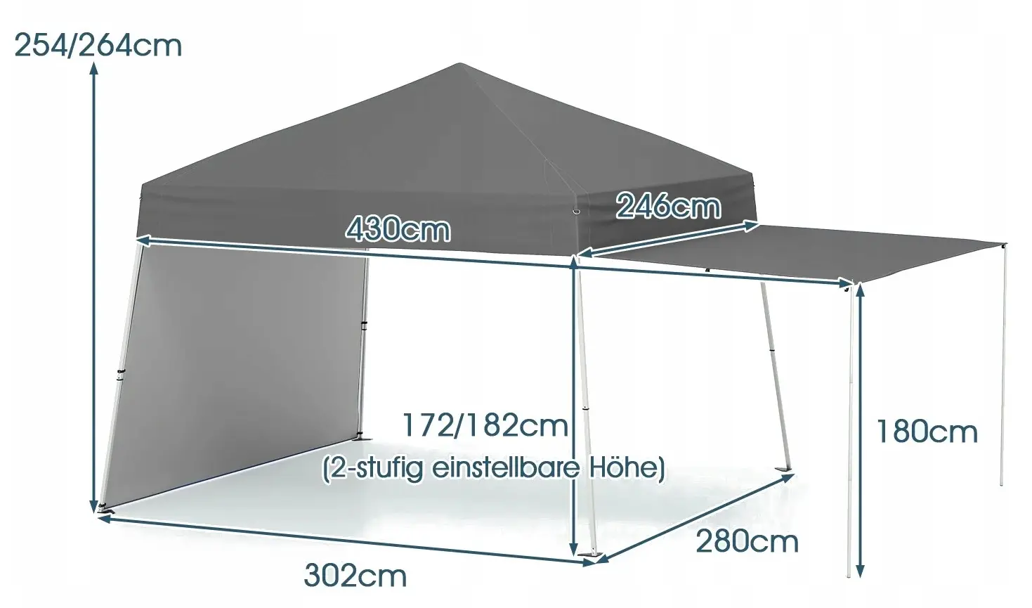 Садовый павильон Costway NP12558GR (Grey) - 2