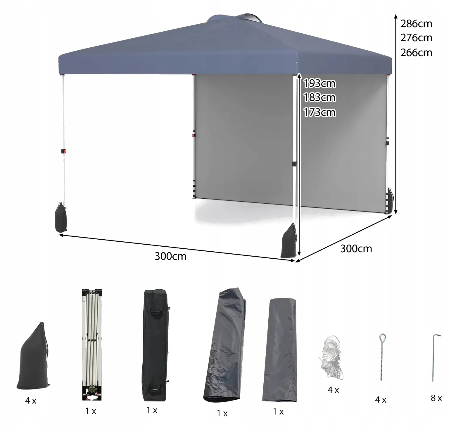 Pavilion de gradina Costway NP12559GR (Grey) - 3