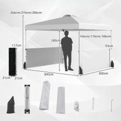 Садовый павильон Costway NP12560WH 3x3 (White) Thumb