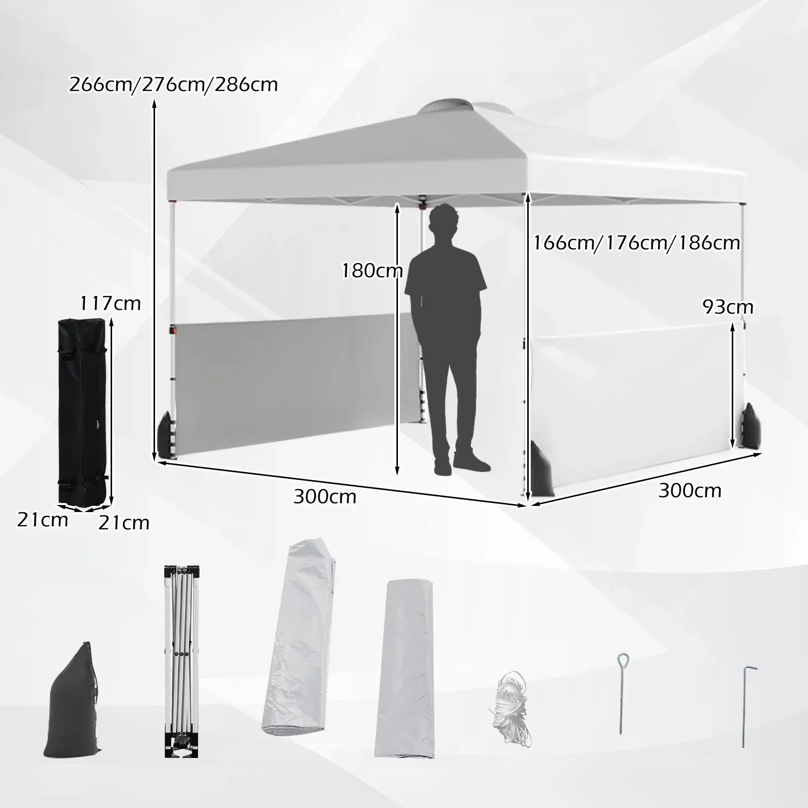 Садовый павильон Costway NP12560WH 3x3 (White) - 2