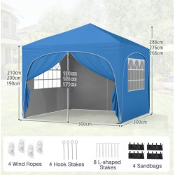 Садовый павильон Costway NP12561BL (Blue) Thumb