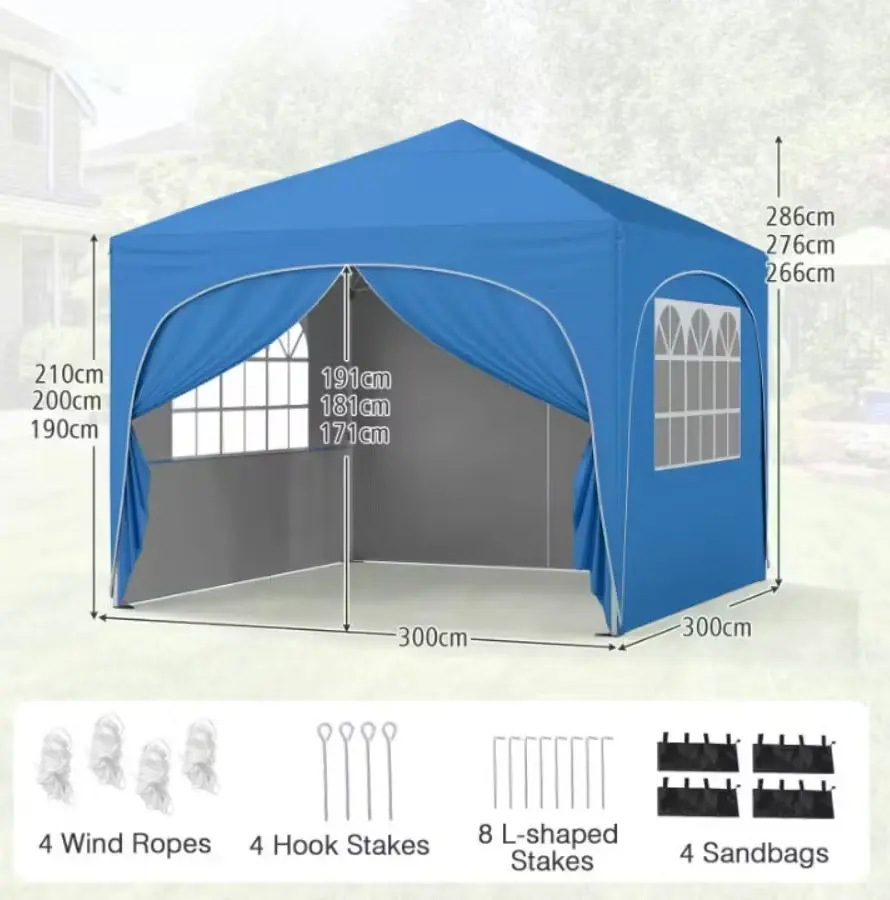 Садовый павильон Costway NP12561BL (Blue) - 5