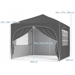Садовый павильон Costway NP12561GR 3x3 (Grey) Thumb