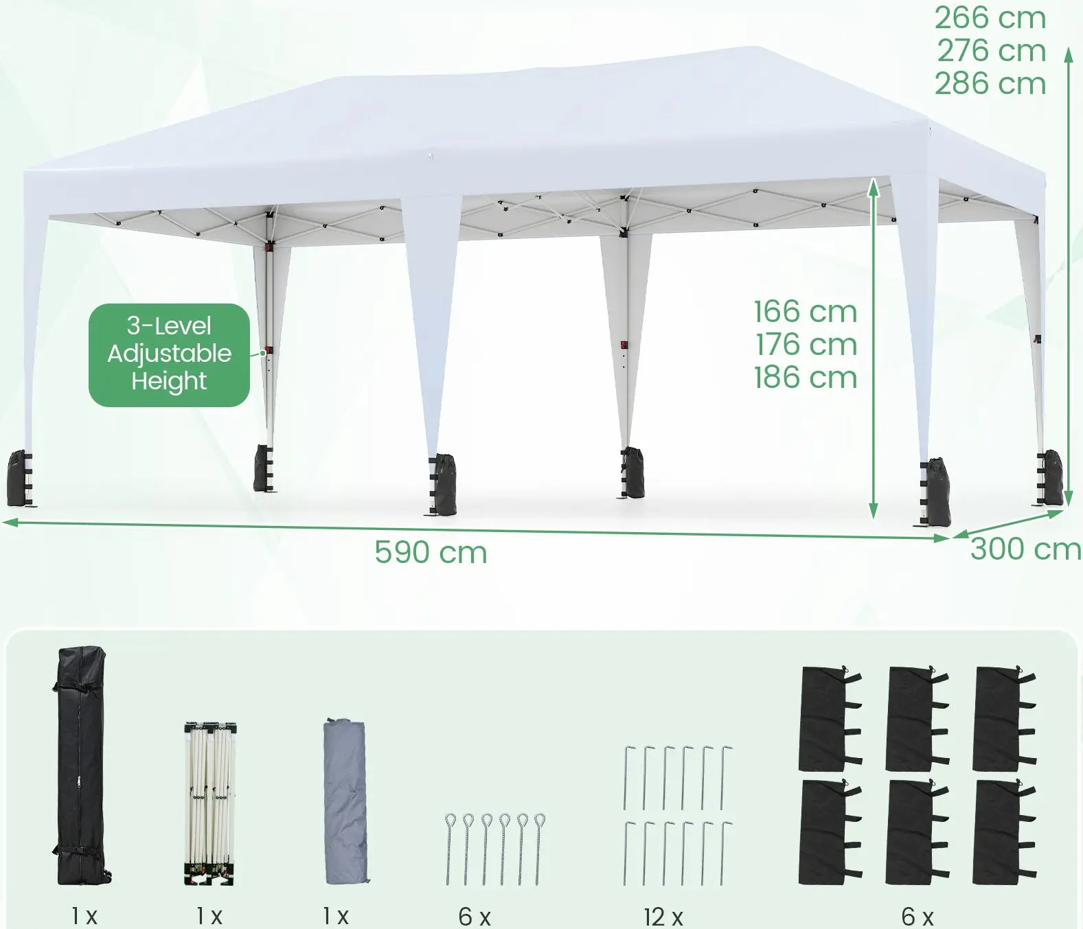 Pavilion de gradina Costway NP12562WH (White) - 3