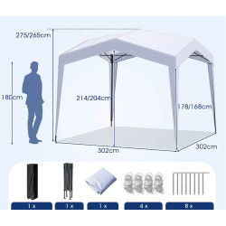 Pavilion de gradina Costway NP12593WH (White) Thumb