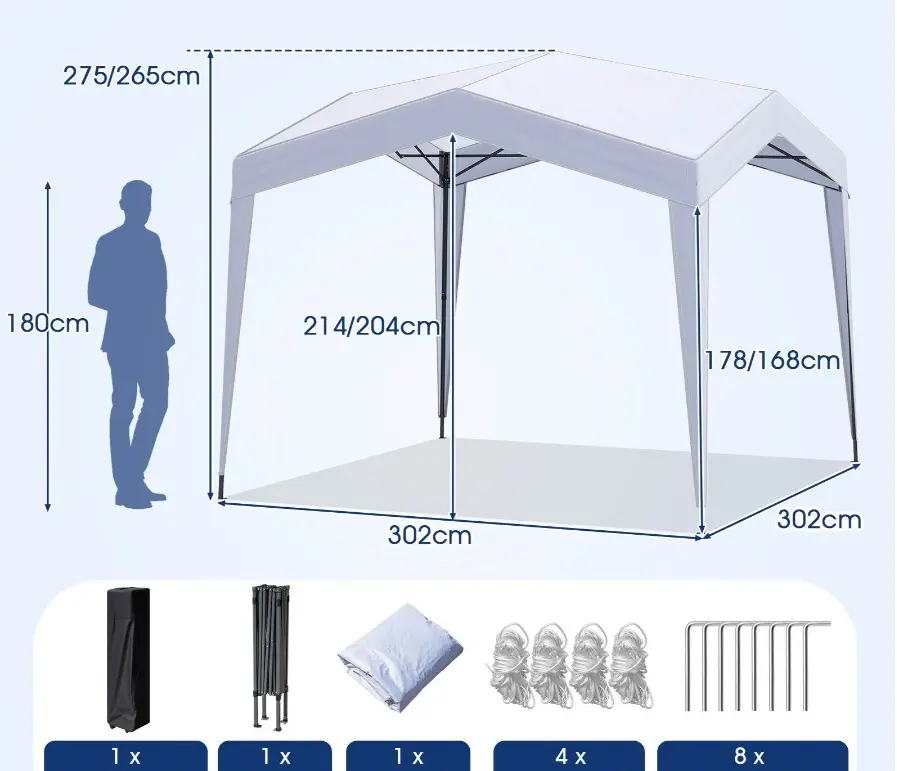 Pavilion de gradina Costway NP12593WH (White) - 2