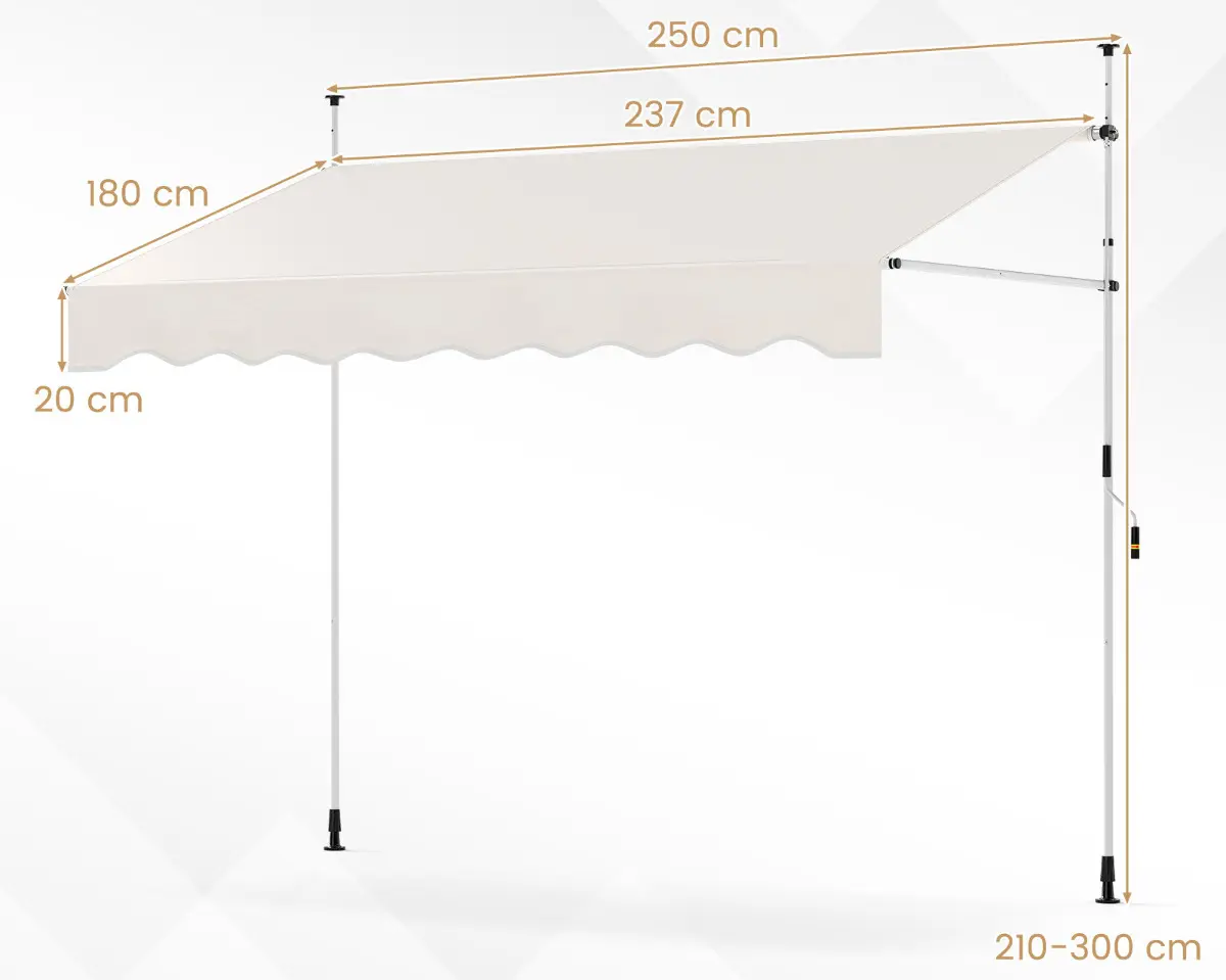 Тент пристенный Costway NP12433WH (White) - 2