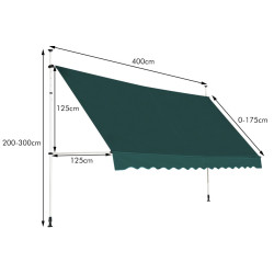 Тент пристенный Costway OP70315LS (Green) Thumb