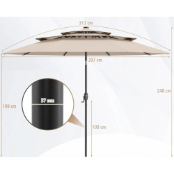 Umbrela de soare Costway NP11543MS (Beige) Thumb