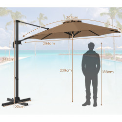 Umbrela de soare Costway NP11552CF (Brown) Thumb