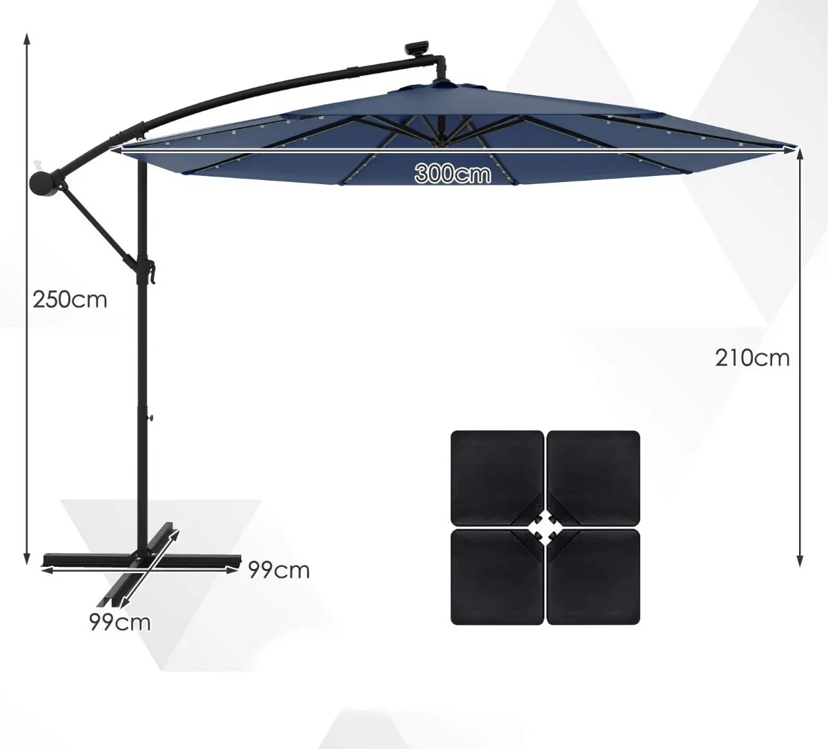 Umbrela de soare Costway NP11556NY (Dark Blue) - 4