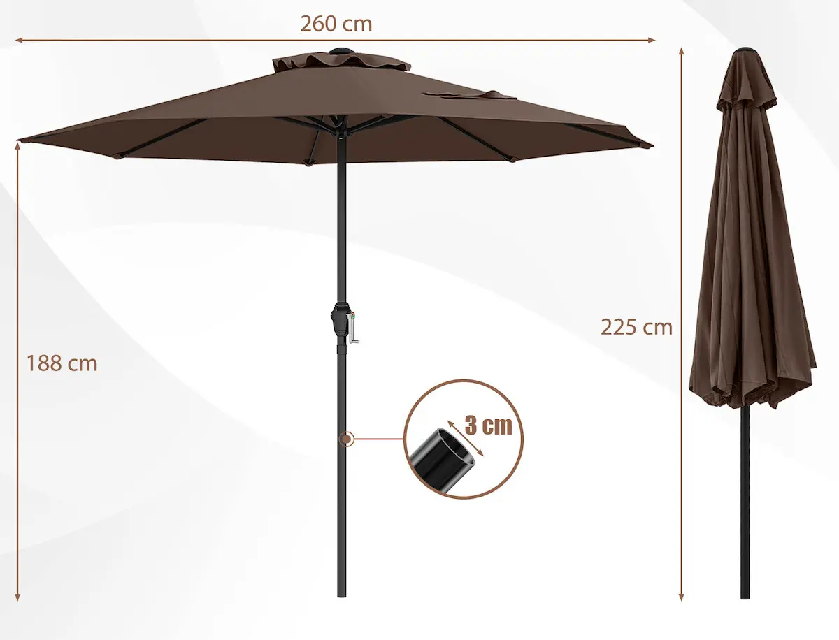 Umbrela de soare Costway NP12130CF (Brown) - 3