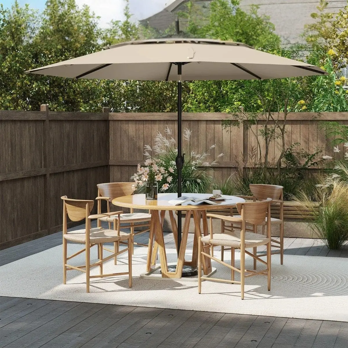 Umbrela de soare Costway NP12191MS (Beige) - 5