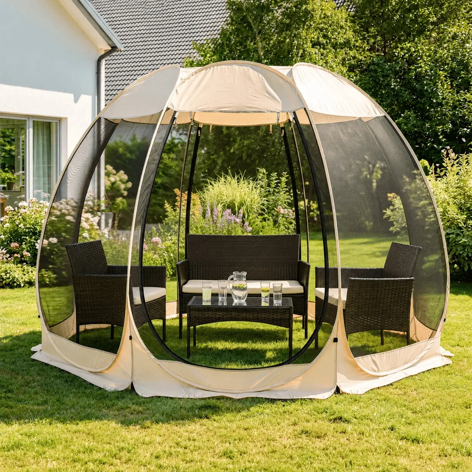 Шатёр-палатка Mebel Elite Cama 354cm (Beige/Black) - 5