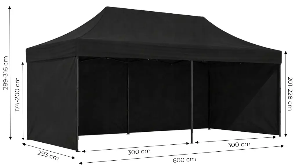 Pavilion de gradina MultiGarden PAW-FGC-3X6-1 3x6 (Black) - 5