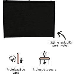 Perete lateral pentru pavilion Naterial Clima 290x210 (Black) Thumb