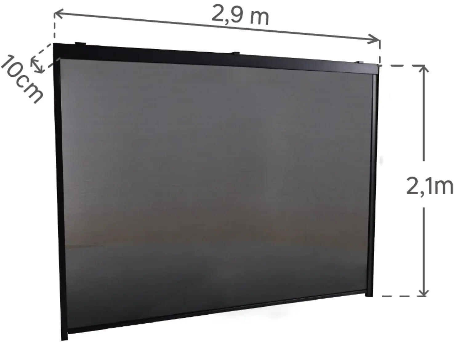 Perete lateral pentru pavilion Naterial Clima 290x210 (Black) - 3