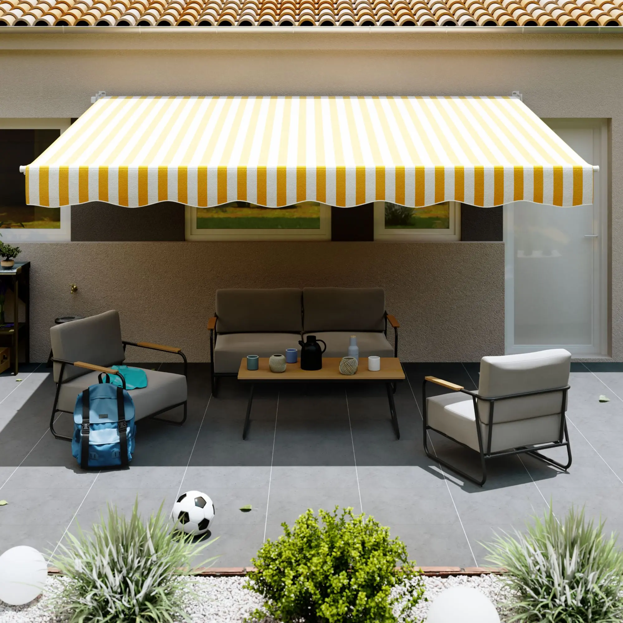 Copertina retractabila Naterial 2.5x2m (White/Yellow) - 7