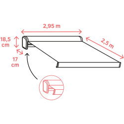 Copertina retractabila Naterial Zefir 2.95x2.5m (Grey) Thumb
