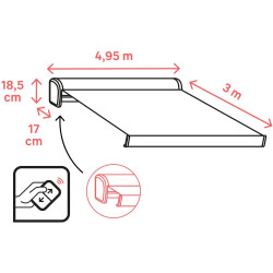 Copertina retractabila Naterial Zefir 4.95x3m (Grey) Thumb