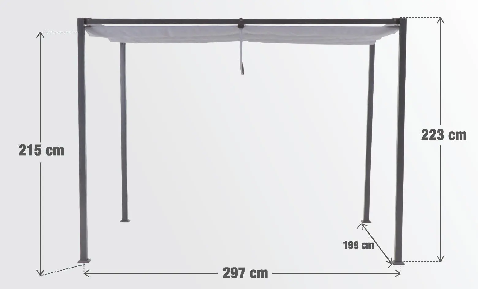 Pergola Naterial Horali 2.97x1.99m (Grey) - 6