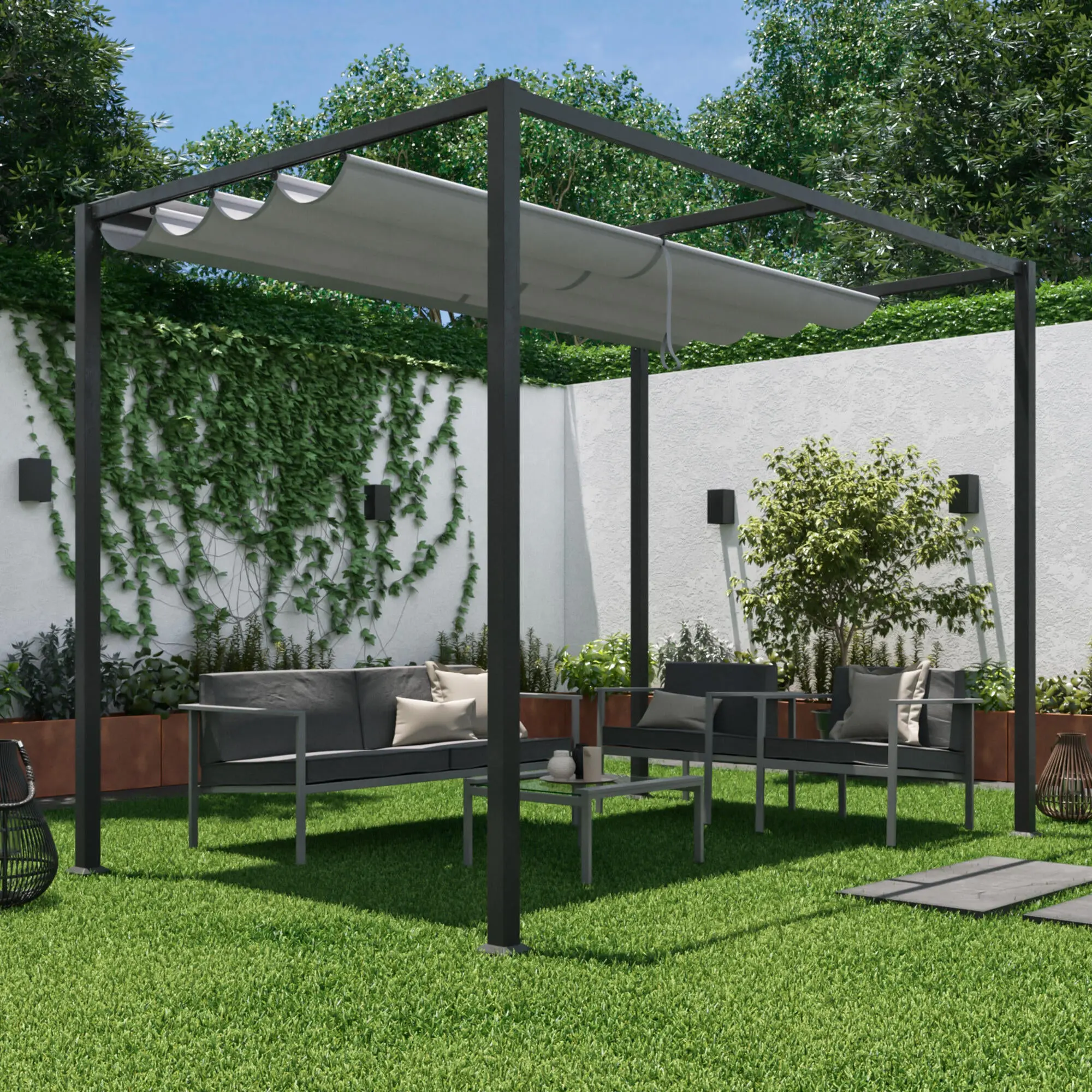Pergola Naterial Horali 2.97x1.99m (Grey) - 7