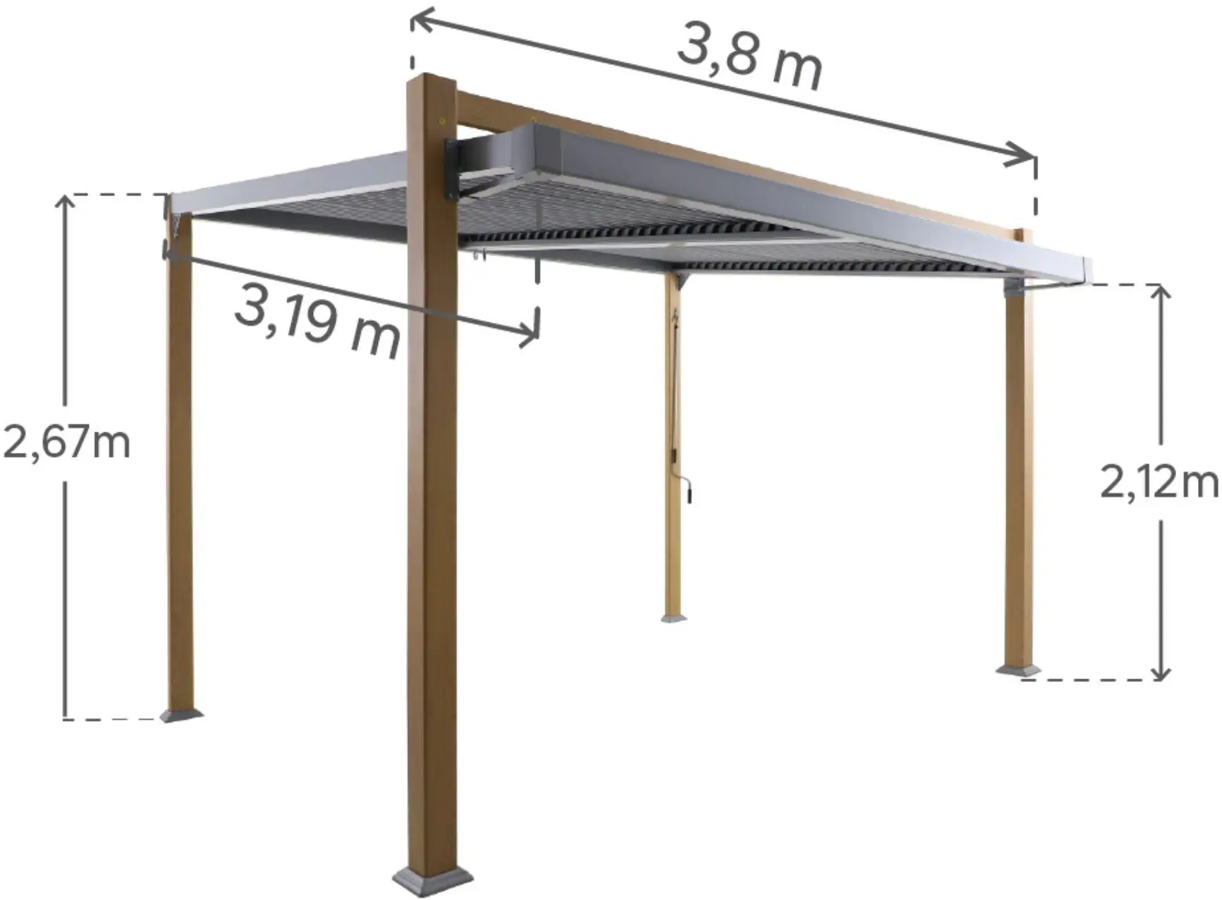Пергола Naterial Odyseea 3.8x3.19m (Brown) - 8