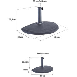 Suport pentru umbrela Naterial Rox 38x60cm (Anthracite) Thumb