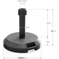 Suport pentru umbrela Naterial Sun 38.5cm (Black) Thumb
