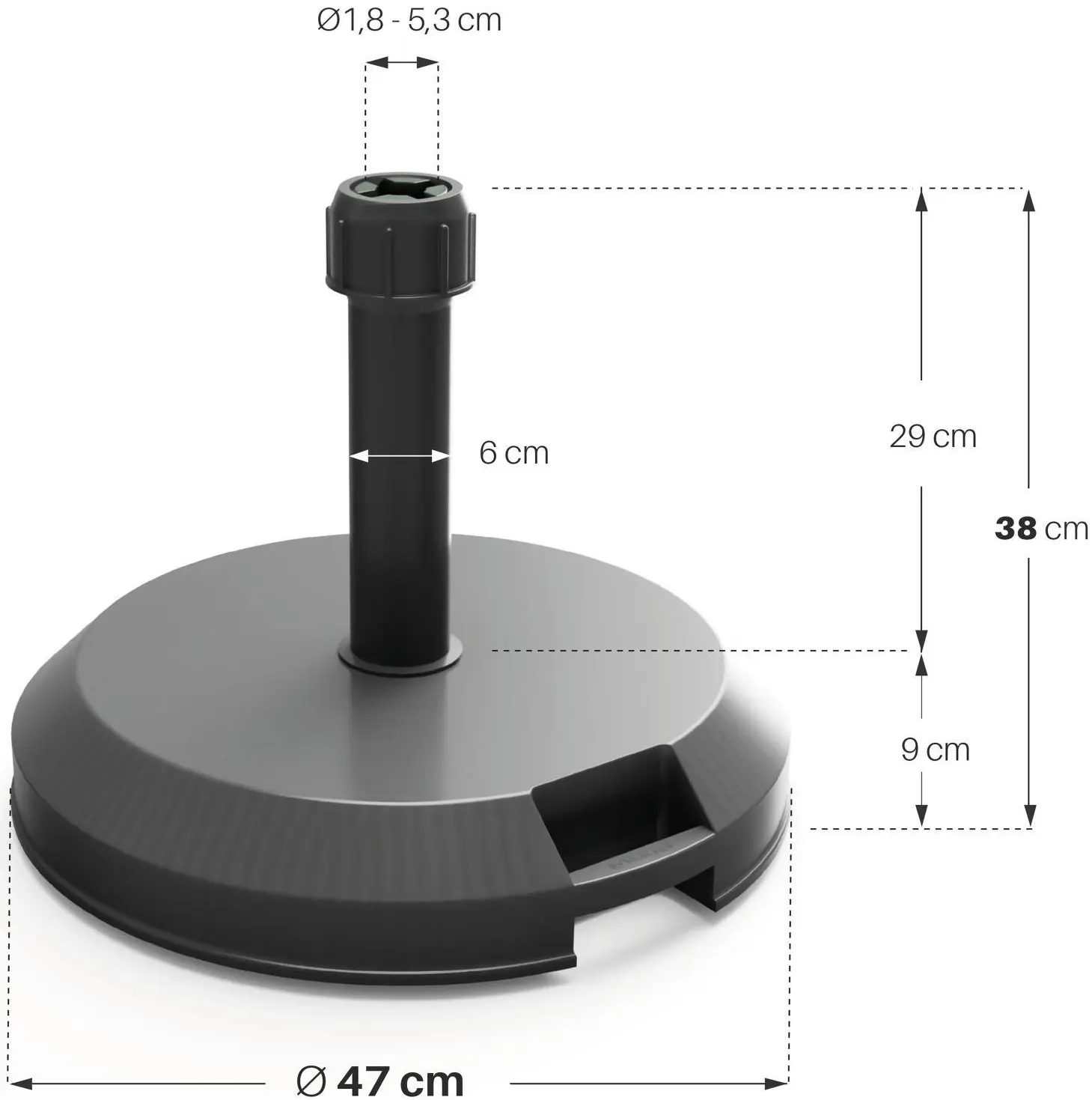 Подставка для зонта Naterial Sun 47cm (Black) - 6
