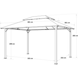 Pavilion de gradina Naterial Agora 4x3m (White) Thumb