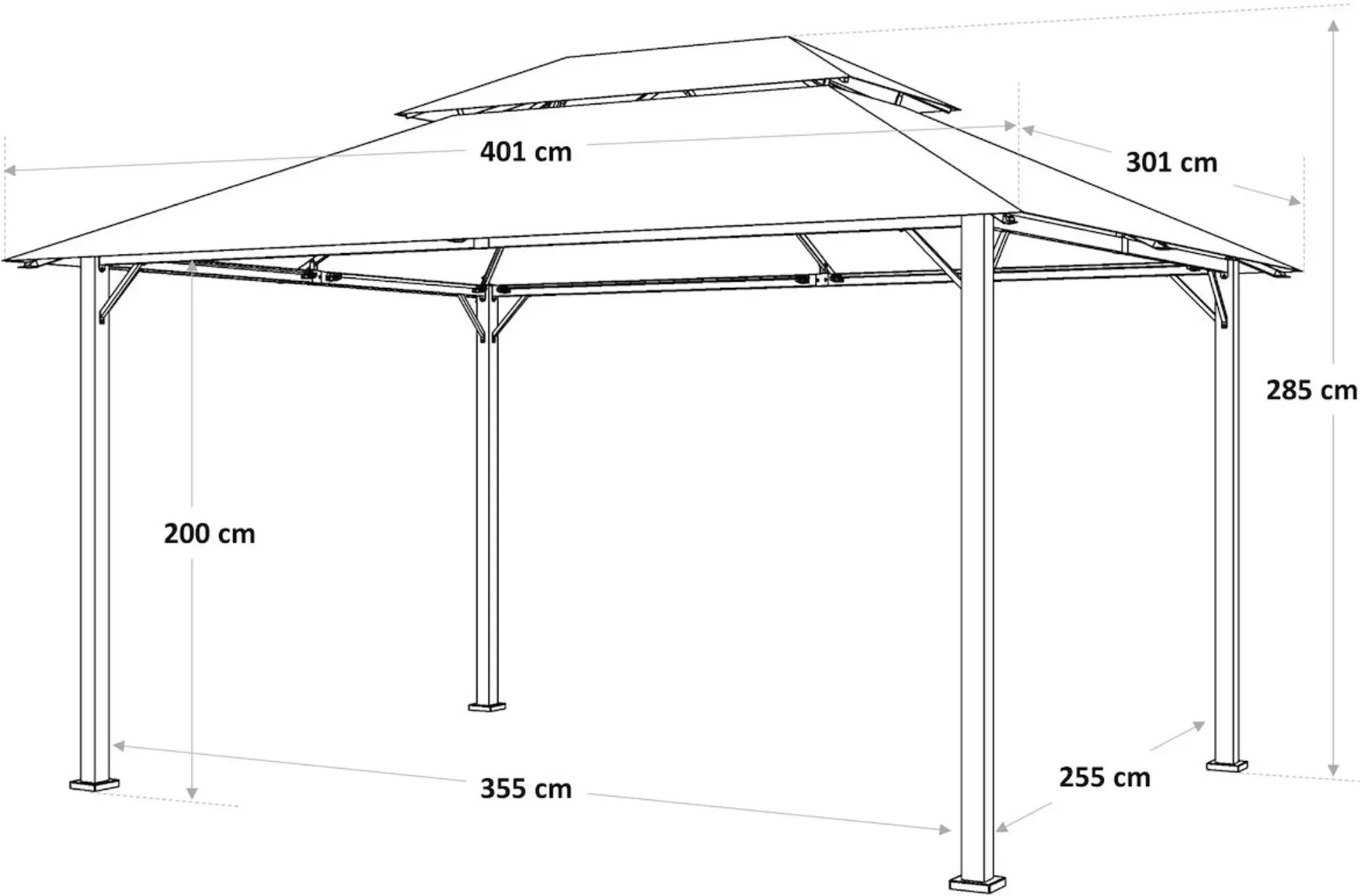 Pavilion de gradina Naterial Agora 4x3m (White) - 6