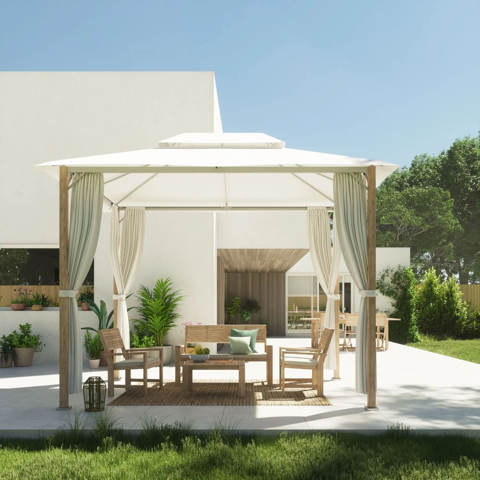 Pavilion de gradina Naterial Agora 4x3m (White) - 7