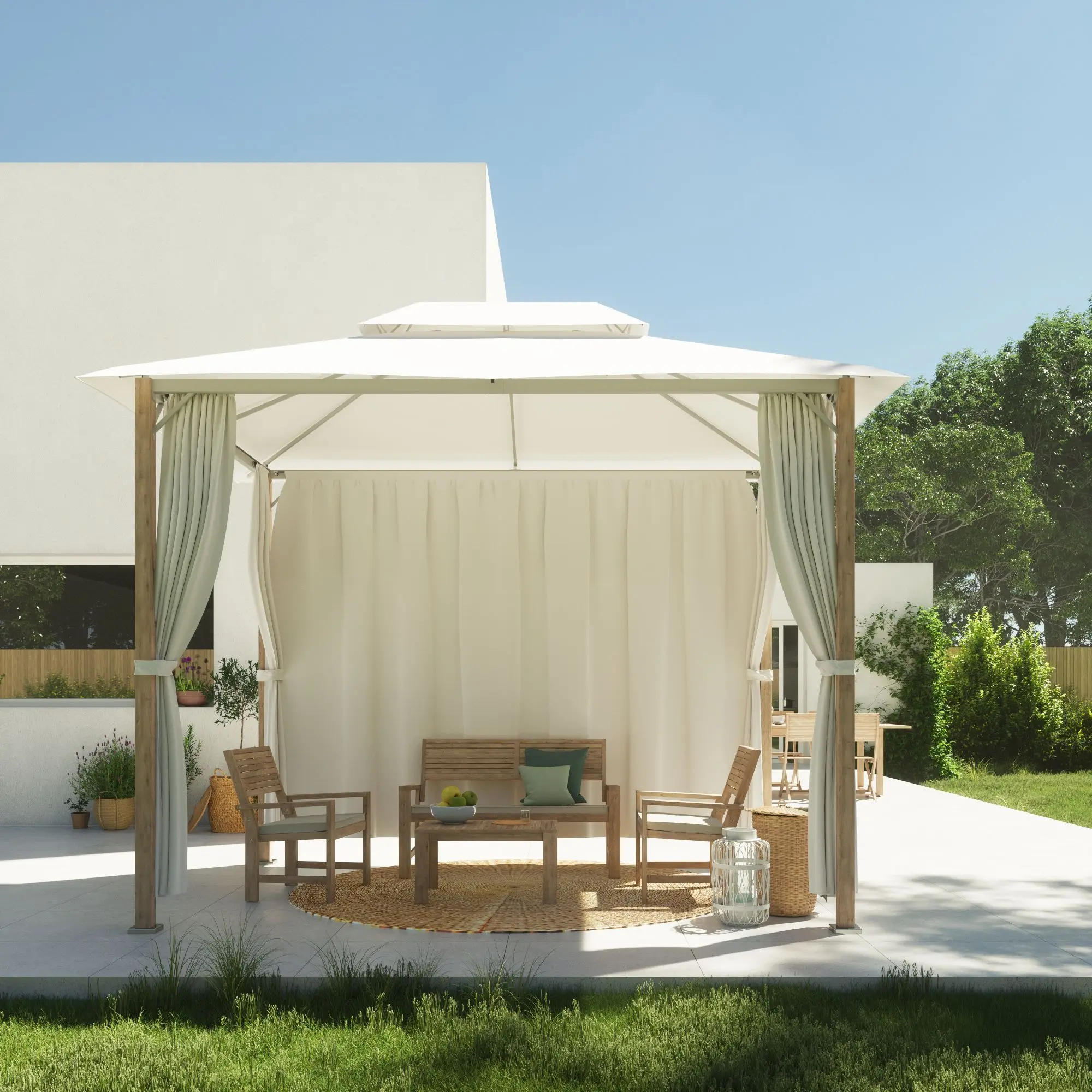 Pavilion de gradina Naterial Agora 4x3m (White) - 8